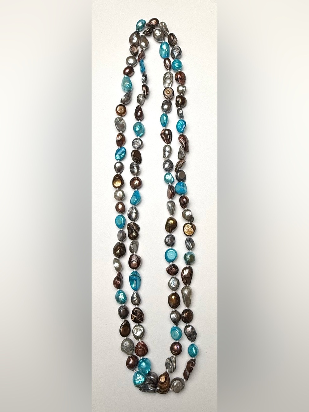 Freshwater natural uncultured dyed pearl necklace
